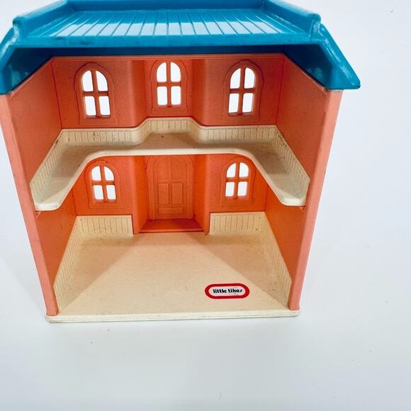 LITTLE TIKES Miniature VICTORIAN PLAY HOUSE DOLLHOUSE Pink Blue Replica USA 4" - Picture 5 of 11